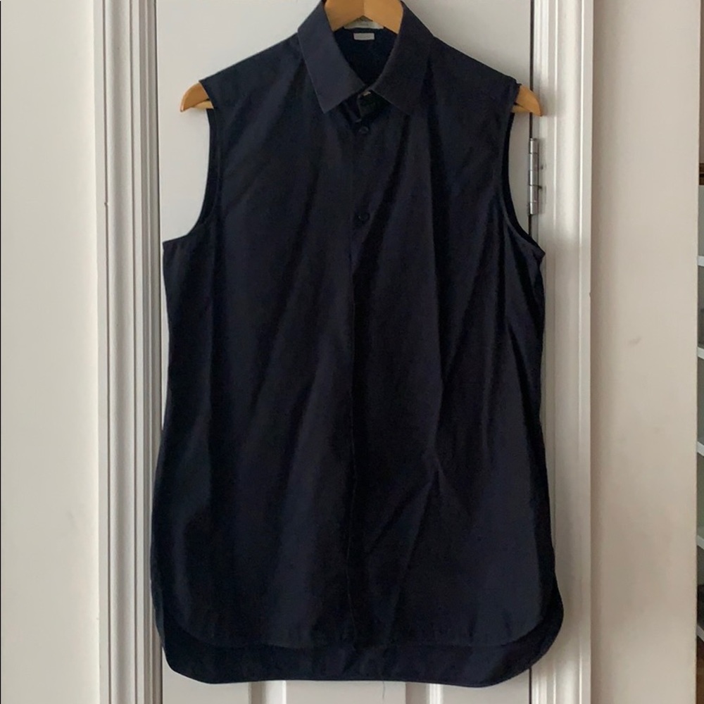 Balenciaga navy sleeveless button up size: 39